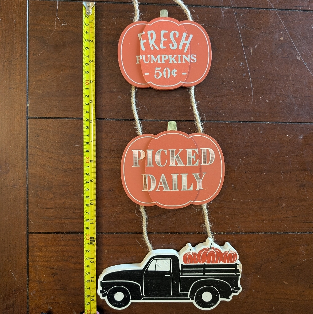 Orange Pumpkin and Truck Wall Decor